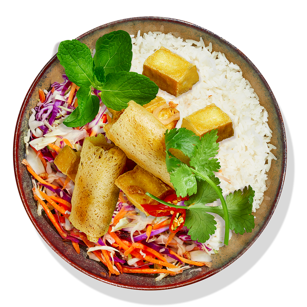 Tofu & Vegetable Spring Rolls Vietnamese Rice (Com)