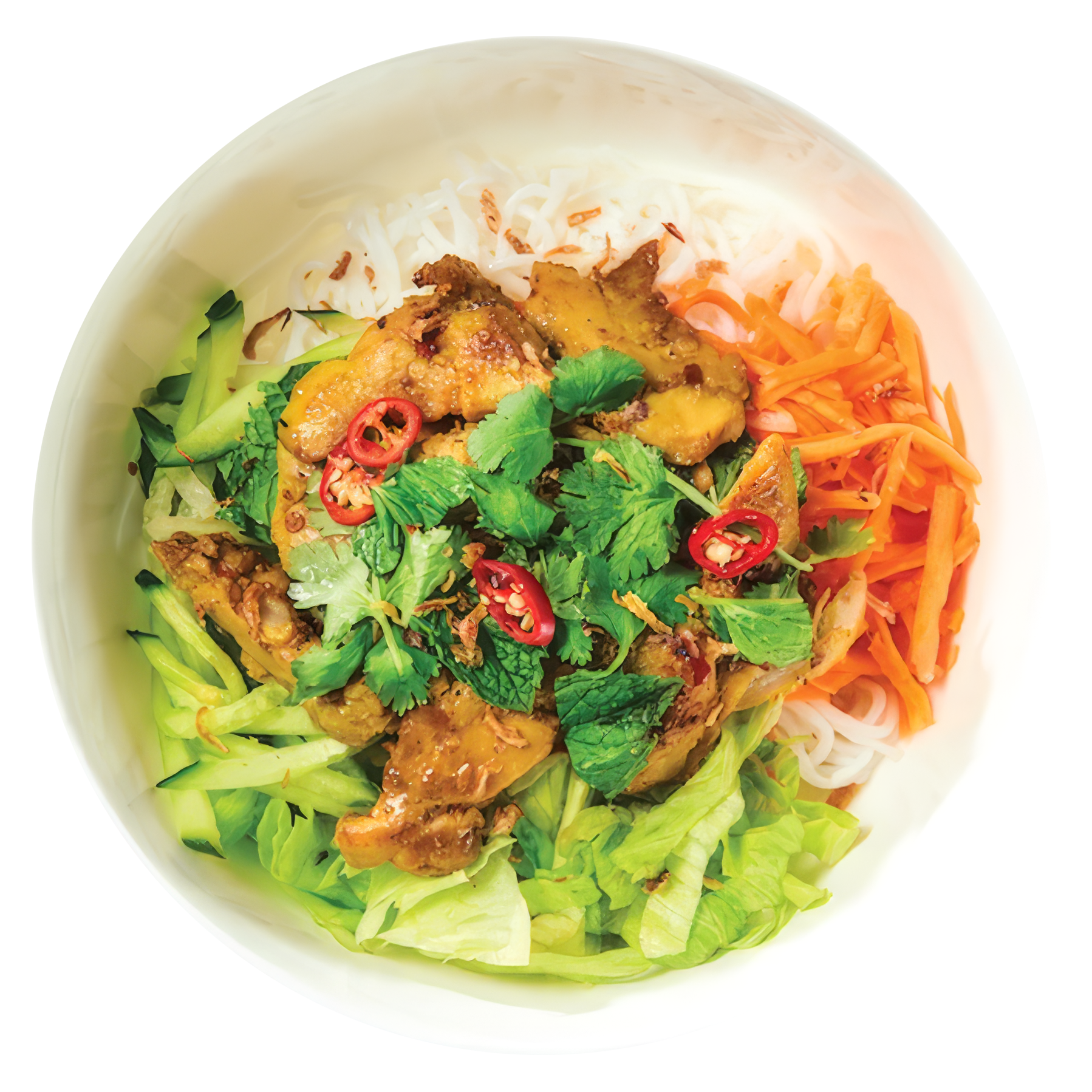 Lemongrass Chilli Chicken Noodle Salad (Bun)